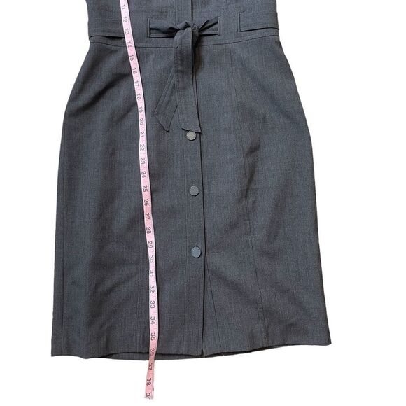 Calvin Klein Black Button Up Cap Sleeve Dress in Charcoal - Picture 15 of 15
